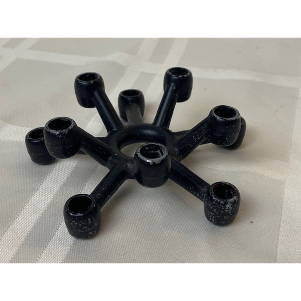 Dansk STYLE Danish Cast Iron Spider Candle Holder Black Metal Mid-Century Modern